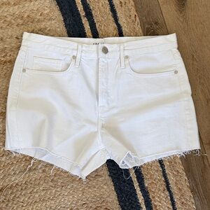 Frame Denim White Cutoff High-Rise Jean Shorts